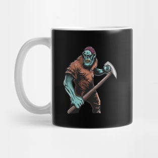 Zombie With Big Axe Terror in City Mug